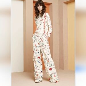 Tory Burch Silk Printed Wide Leg Pants, VGUC, Size 8